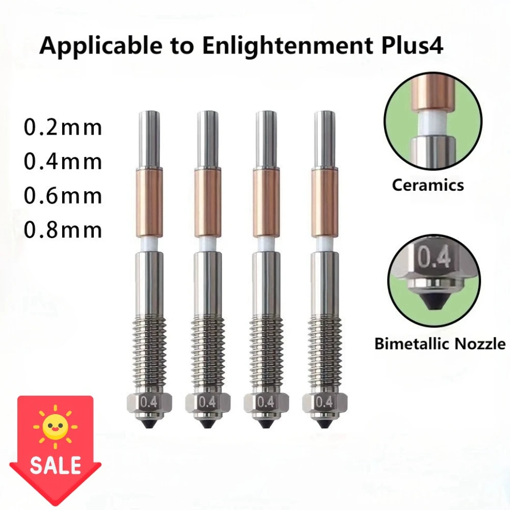 

Биметаллическое сопло для экструдера Qidi Plus 4, 0.2/0.4/0.6/0.8 мм, из закаленной стали и керамики, быстросъемное, аксессуары для 3D-принтера