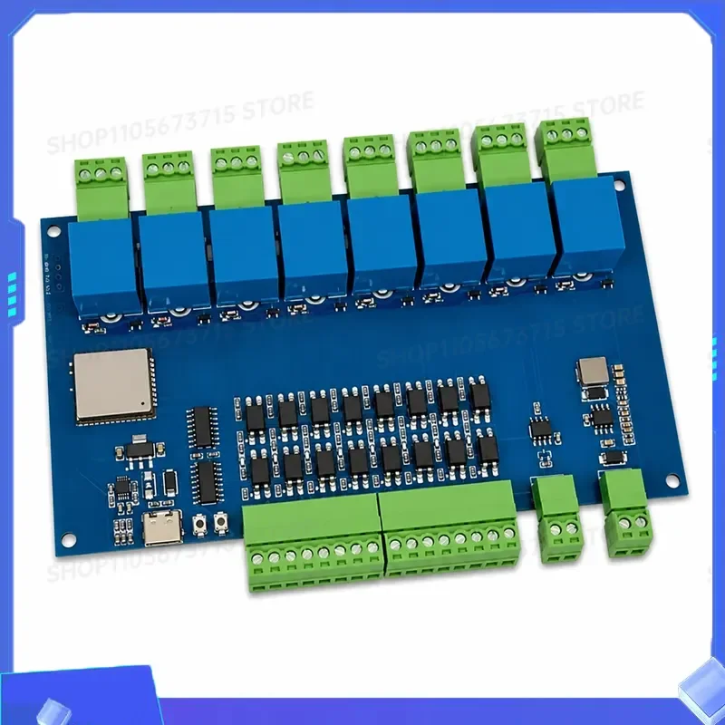 for ESP32 8 Channel Relay Module Modbus RS485 8 Way Input Output Optocoupler Isolation Power Supply with WiFi