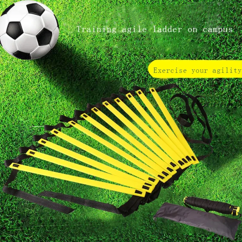 Tangga Ketangkasan Olahraga Sepak Bola Tali Nilon Dapat Disesuaikan Tangga Lompat Kecepatan Kebugaran Koordinasi Tubuh Alat Latihan Pemanasan