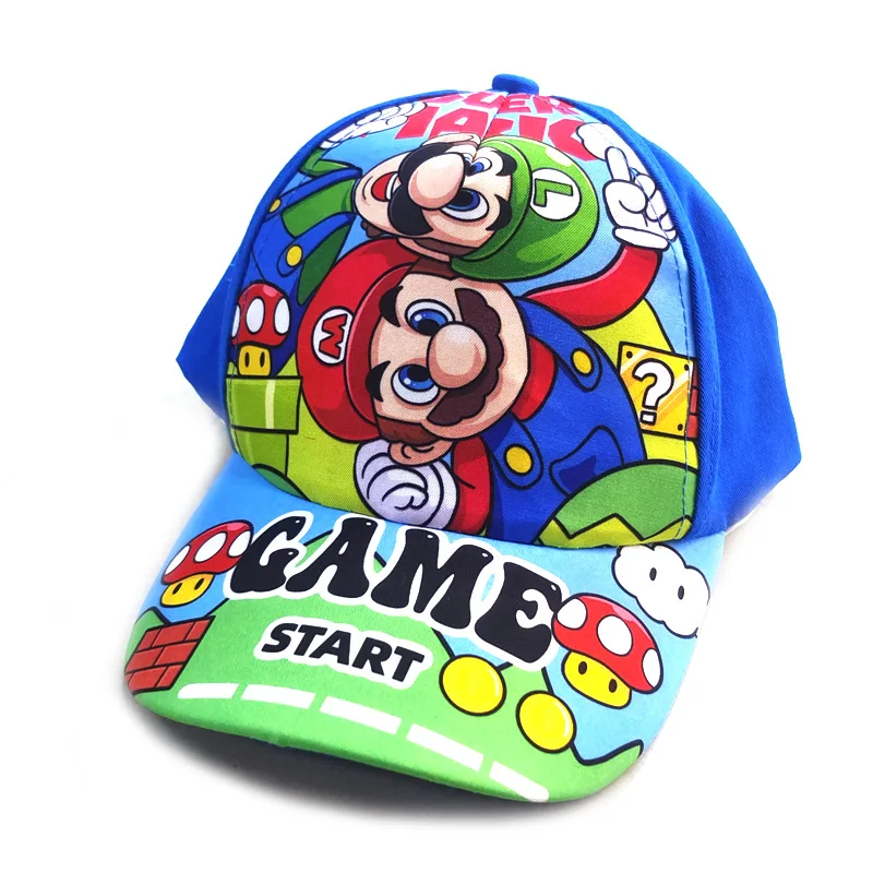 Super Mario Baseball Caps Cartoon Printing Kids Peaked Cap Boys Girls Hip Hop Sunhats Outdoor Child Hat 2-8y