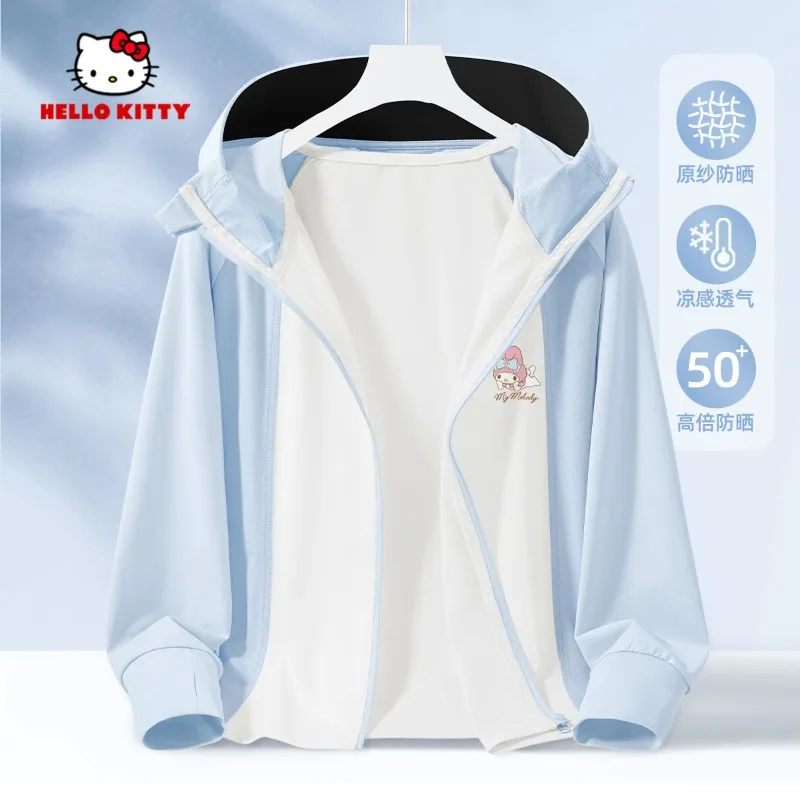 

My Melody Hello Kitty Anime Kawaii Sanrio Ins Children Sun Protection Jacket Clothing Cute Children Thin Coat Gifts Toys