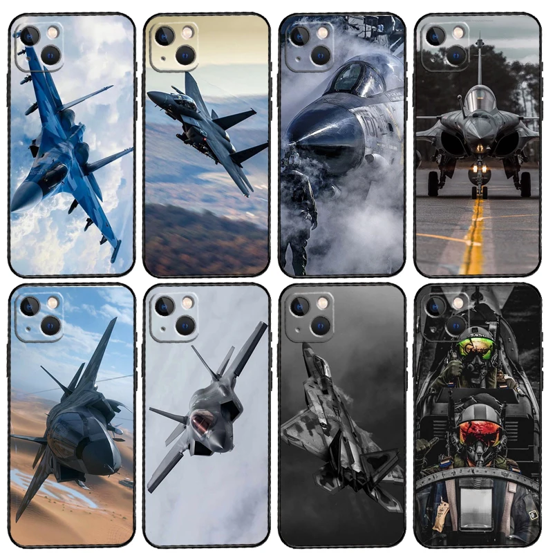 Fighter Planes Phone Case For iPhone 15 14 Plus 11 12 13 16 Pro Max Mini 7 8 X XR XS Max Cover