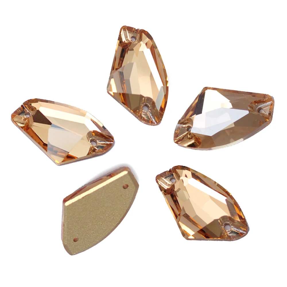 Pubrilex Glas-Aufnähkristalle Golden Shadow New Leaf Drop Rivoli Drop Mix Formen Größen Strass für Kleidung Kleider Bekleidung – Detail 11
