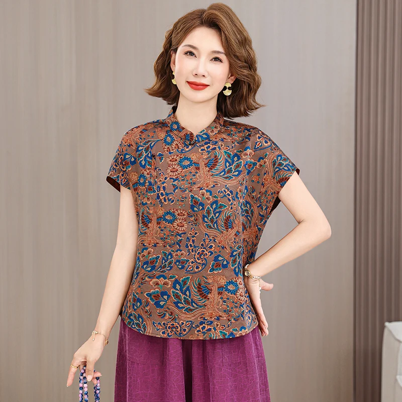 

Slimming Large Size Women's T-Shirt Short Sleeve Fashionable Base Layer Shirt Artistic Commute Style Regular Thickness