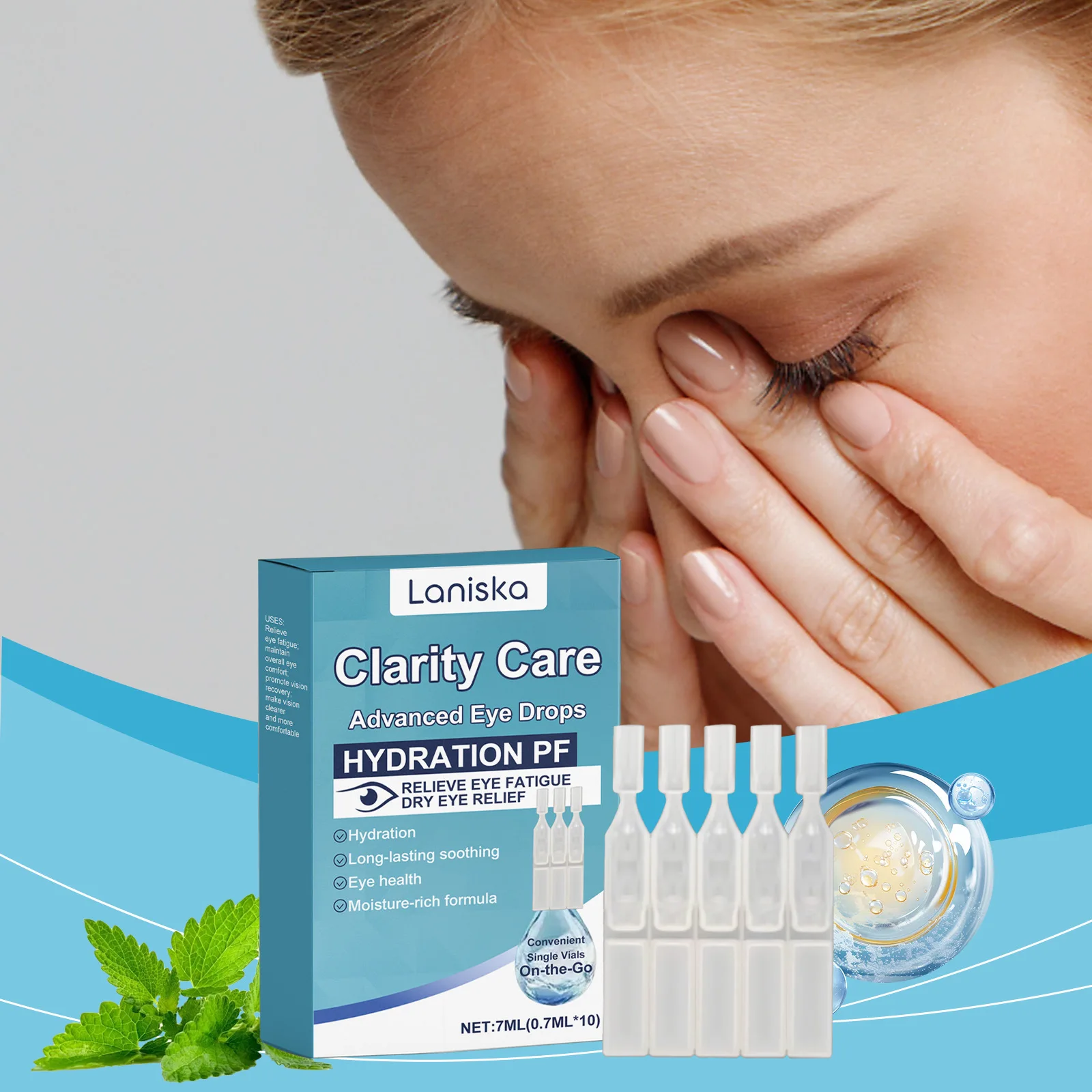 

Mingmou Xiaolan Bottle Soothing Moisturizing Eye Drops Gently Protect Eyes, Relieve dryness and fatigue