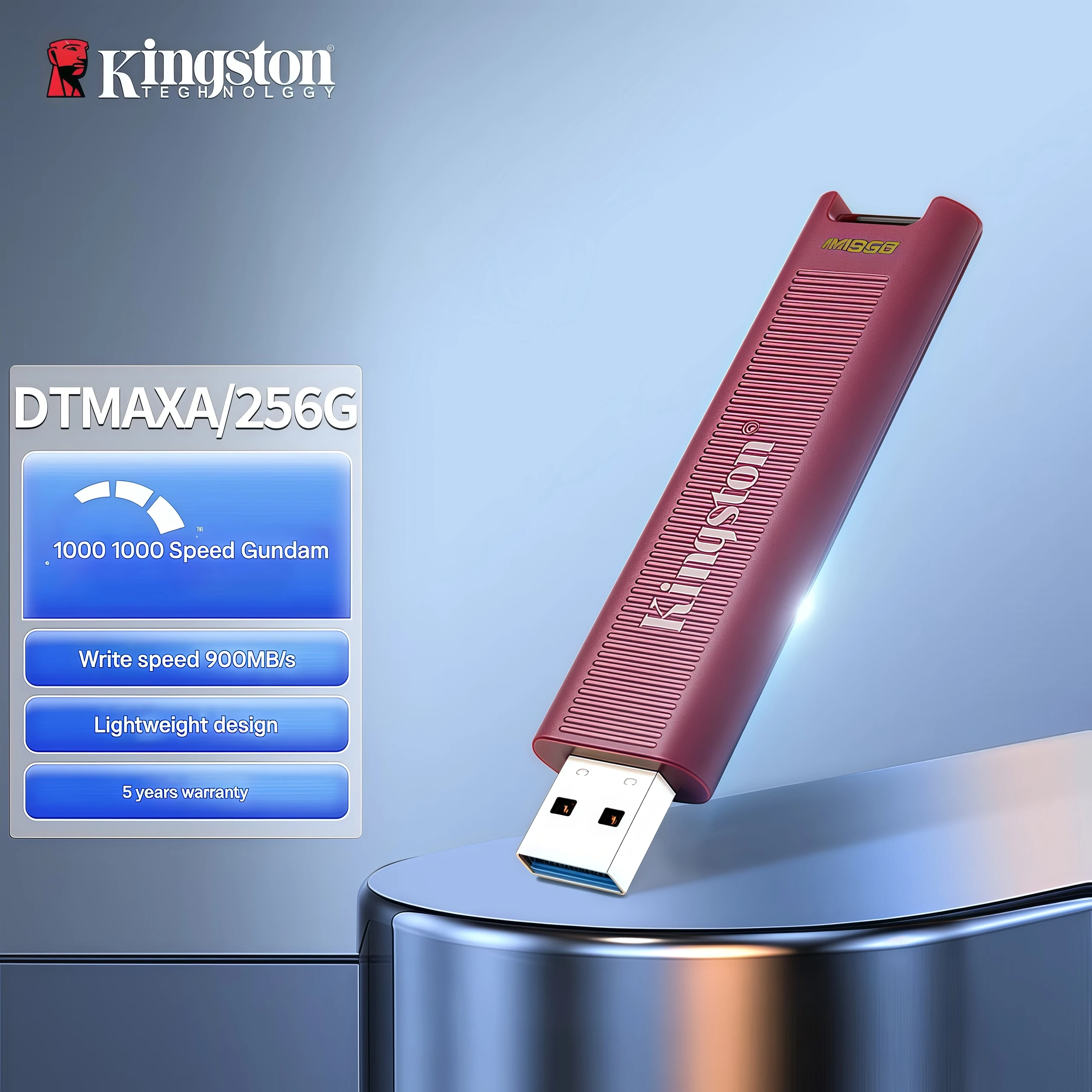 

Kingston USB 3.2 SSD flash drive, high-speed transfer, large capacity. [USB 3.2] Read speed 1000MB/s, Write speed 900MB/s.