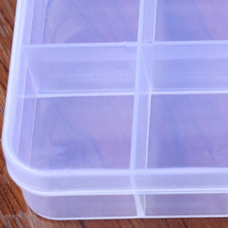 CPDD Transparent Plastic 10 Grid Jewelry Storage Box Electronic Component Accessories Box Classification Lattice Jewelry Box