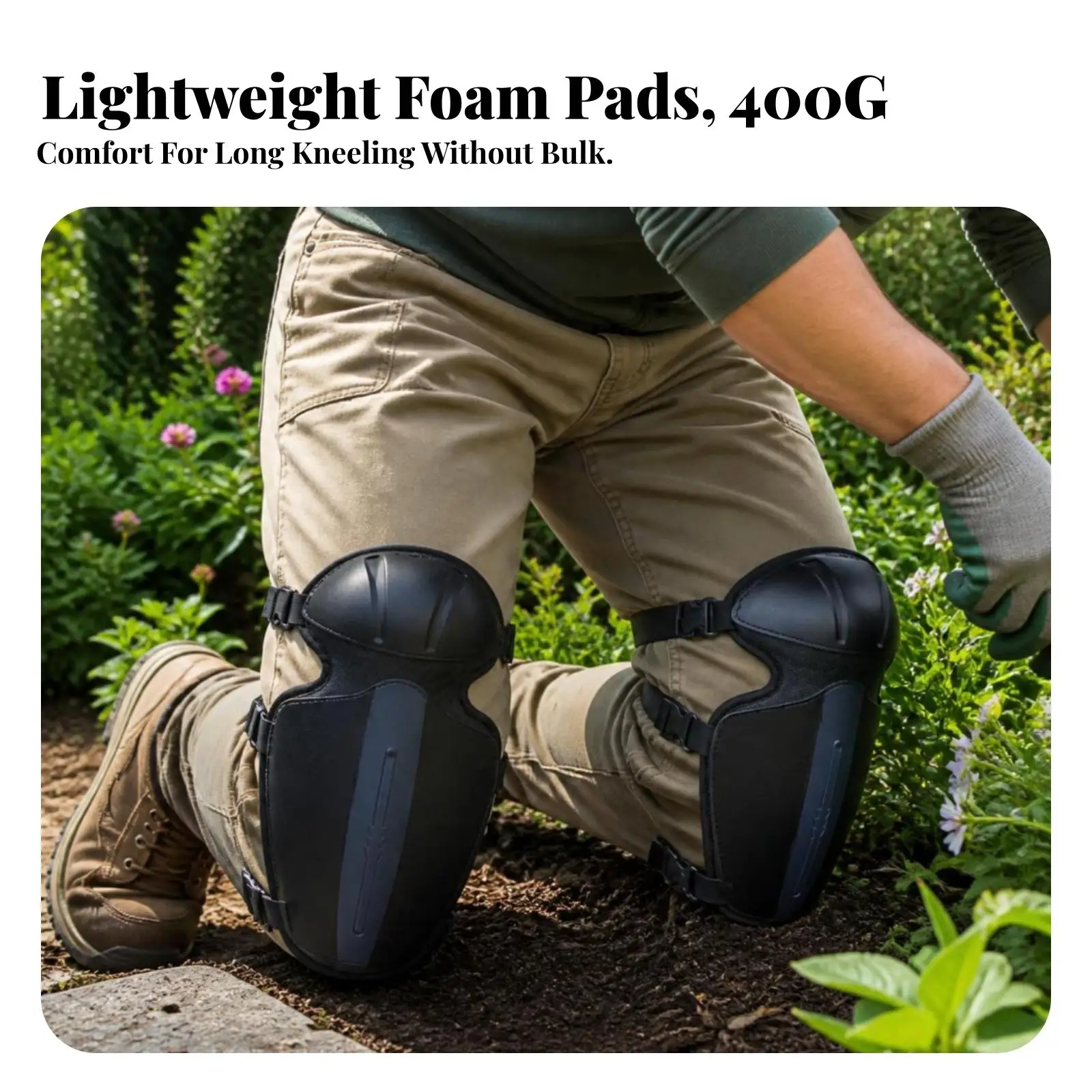 Adjustable Straps Knee Pad for Garden Work with Padded Body Non Slip Fit for Extended Yard Tasks