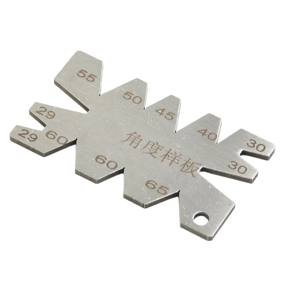 Medidor de ángulo de corte de hilo de hierro inoxidable, herramientas de diseño, cintas de medición, calibre de corte de hilo 29/30/40/45/50/55/60/65 grados