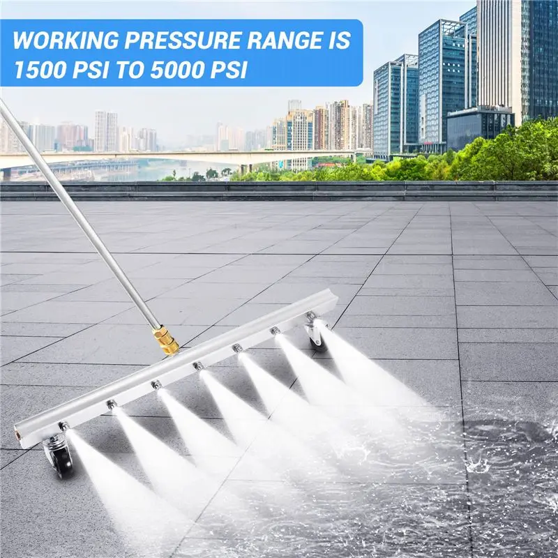 High Pressure Washer Undercarriage Cleaner 7 Nozzle Road Cleaning Tool, 4000 PSI Road Cleaning Machine-N25R