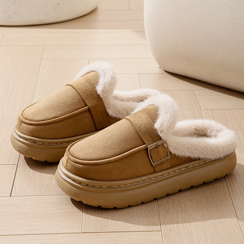 

Winter Casual Women's Slippers Home Plush Luxury Designer Woman Shoes Indoor Fluffy Elegant Platform Fuzzy Fur Slides Flats Warm