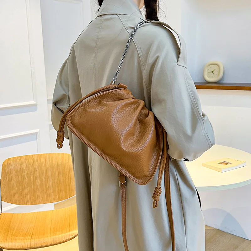 Women Bucket Bag 2023 Autumn Popular New Fashionable Chain Korean Style Shoulder Bag All Match Crossbody Bag for Women