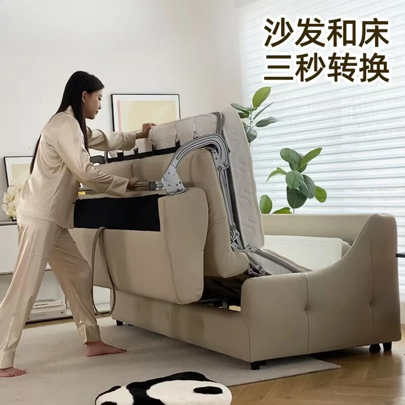 Nordic high-end sofa bed foldable dual-purpose bed living room small apartment single double multi-function bed new