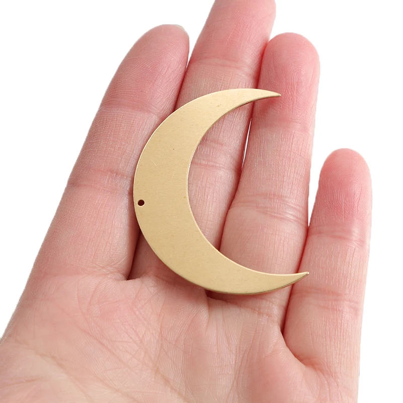 6pcs/lot Raw Brass Moon Crescent Charms Connector For DIY Earrings Necklace Pendant Jewelry Findings Making Accessories