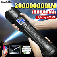2025 New Ultra Bright LED Flashlight USB Rechargeable Zoom Flashlights Long Range 6000M Tactical Torch Camping Fishing Work Lamp