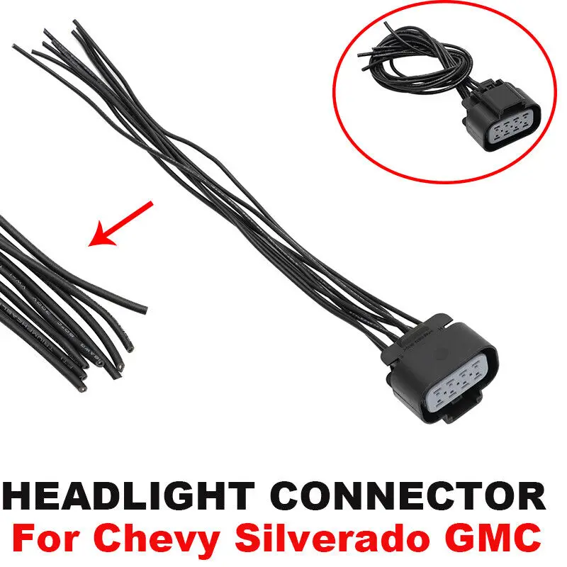 

FOR CHEVY SILVERADO HEADLIGHT CONNECTOR WIRE PLUG GMC SIERRA 2014 - 2015