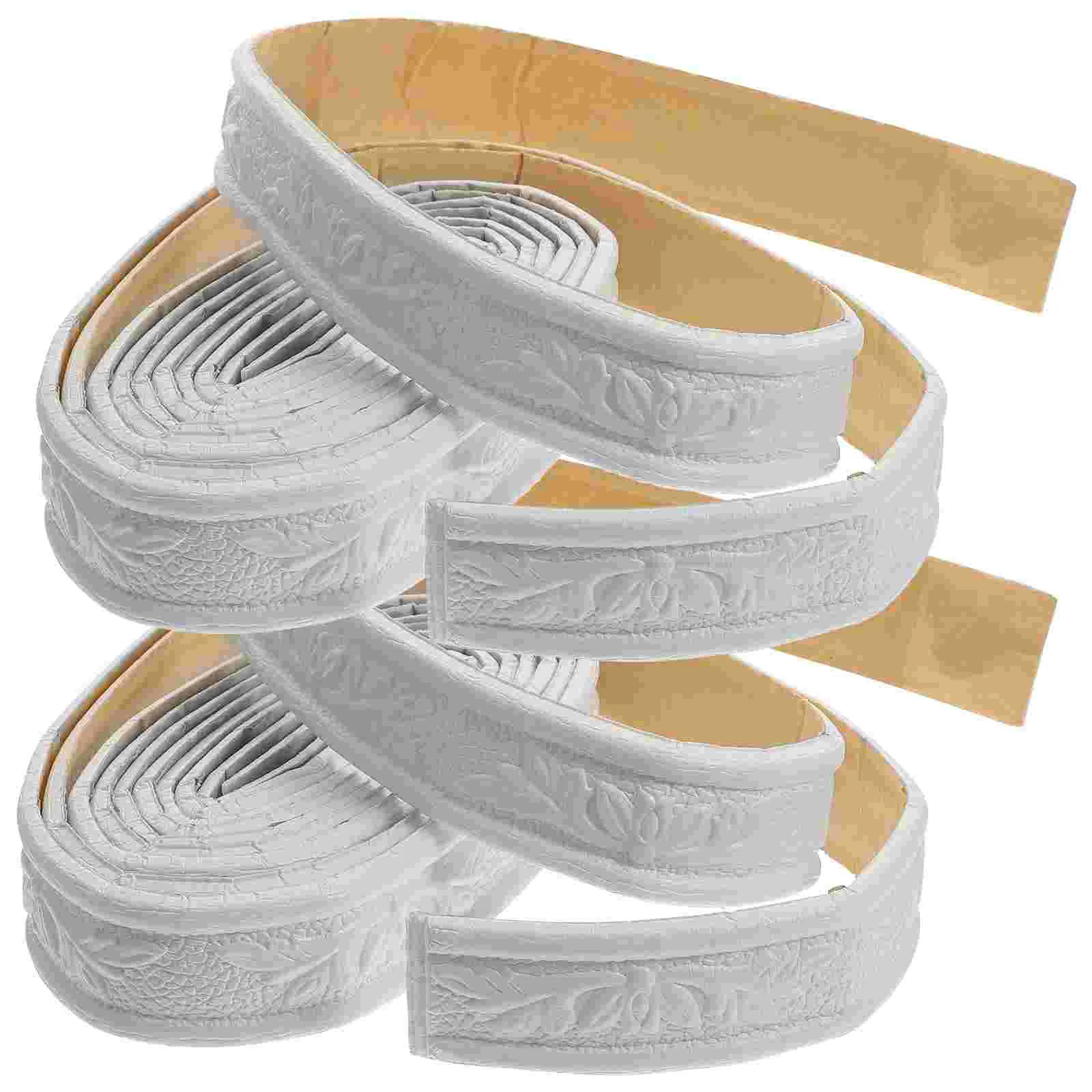 2 Roll Floor Mirror Baseboard Caulking Tape Skirting for Tiles Peel and Stick Tailgate Wall White Edging Office