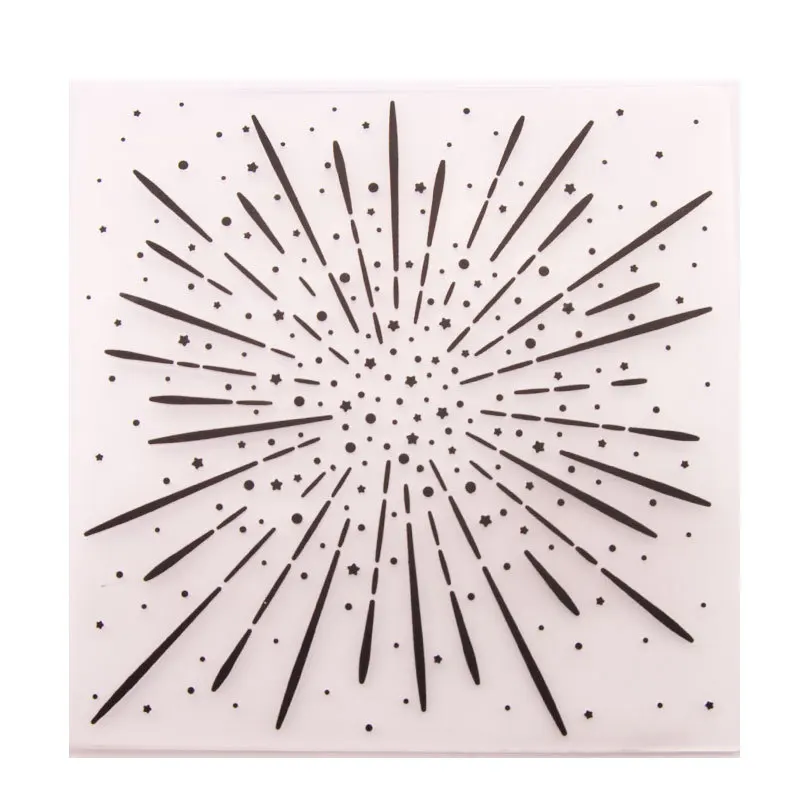 Plastic Embossing Folder, Fireworks Pattern DIY Craft Template Molds for Scrapbook Cards Making Album Decor Craft Supplies EM141