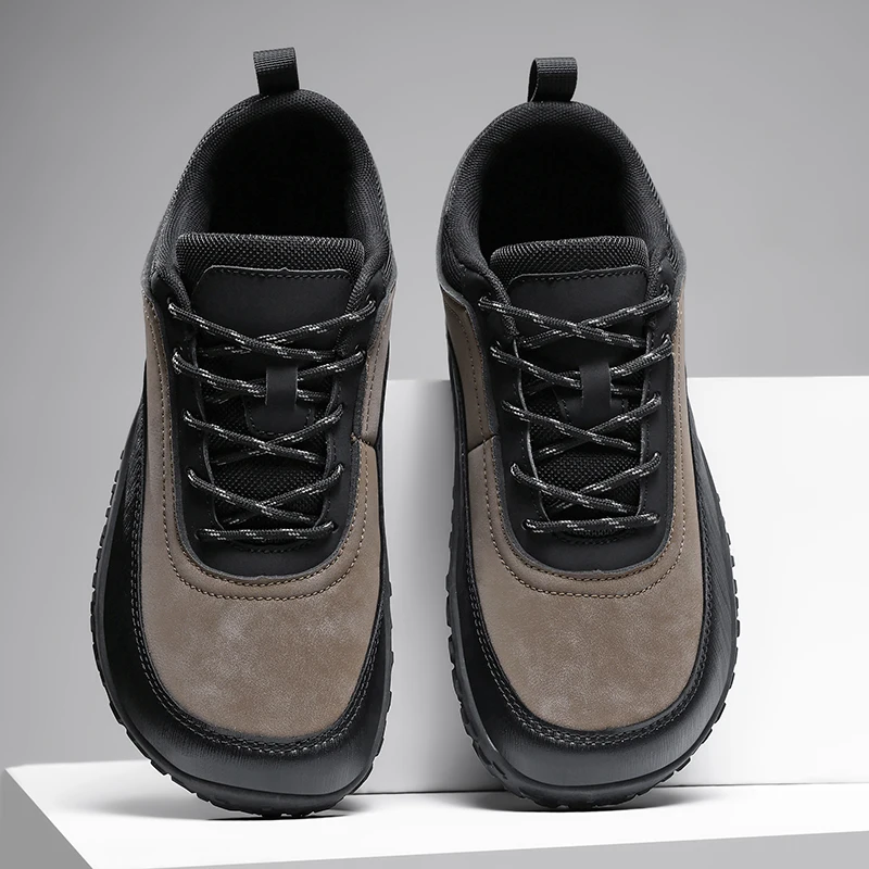 Wide Toe Men's Shoes 4E Extra Large Size Casual Sports Shoes Leather Surface Waterproof Men's Footwear Versatile Board Shoes
