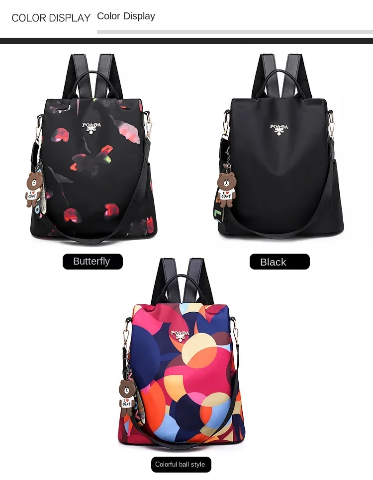 Frauen Rucksack Mode Oxford Tuch Schulter Taschen Schule Taschen für Teenager Große Kapazität Druck Wasserdichte Reise Rucksack – Detail 13