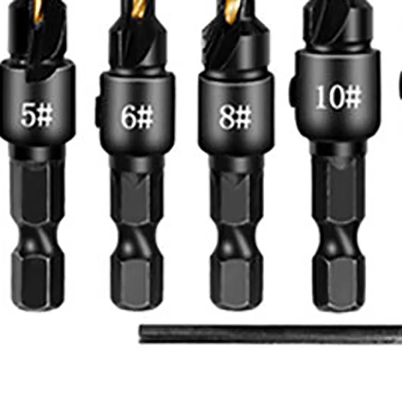 Trending Now 10Pcs Claw Type Cork Puncher Chamfer Cutter Drill Bit Countersunk Bit Drill 1/4 Inch Hexagon Wrench Tool Set