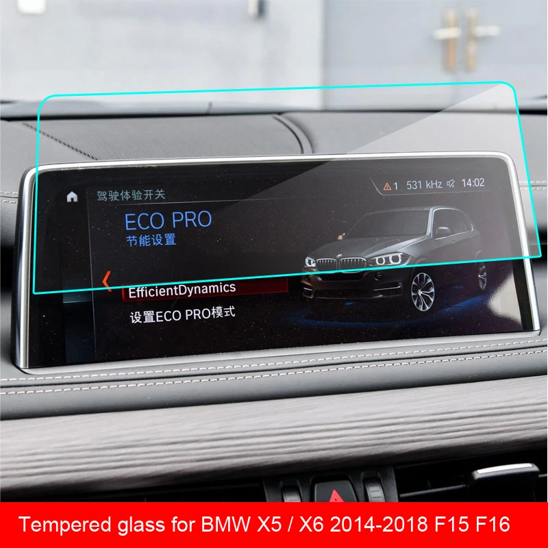 Tempered Glass Touch Screen Protector For BMW X5 / X6 2014-2018 F15 F16 Screen Car Navigation Screen Protector