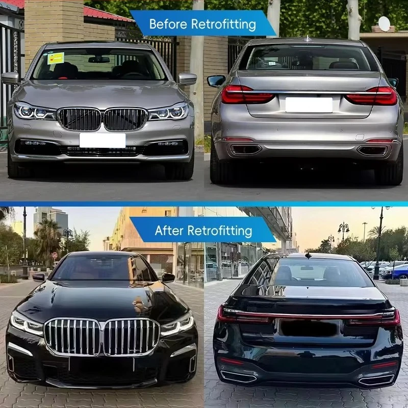 STLF Early Stage 2016-2018 Car Modification Later Stage 2019-2022 G12 Front and Rear Bumper Upgrade Body Kit for BMWs 7 Series