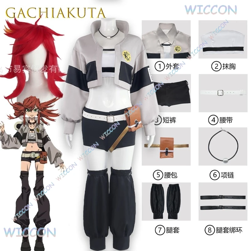 [PandaRich]GACHIAKUTA Riyo Reaper  Cosplay Costume Halloween Anime Outfit Character Role Play Game Gothic Lolita Fashion Party C