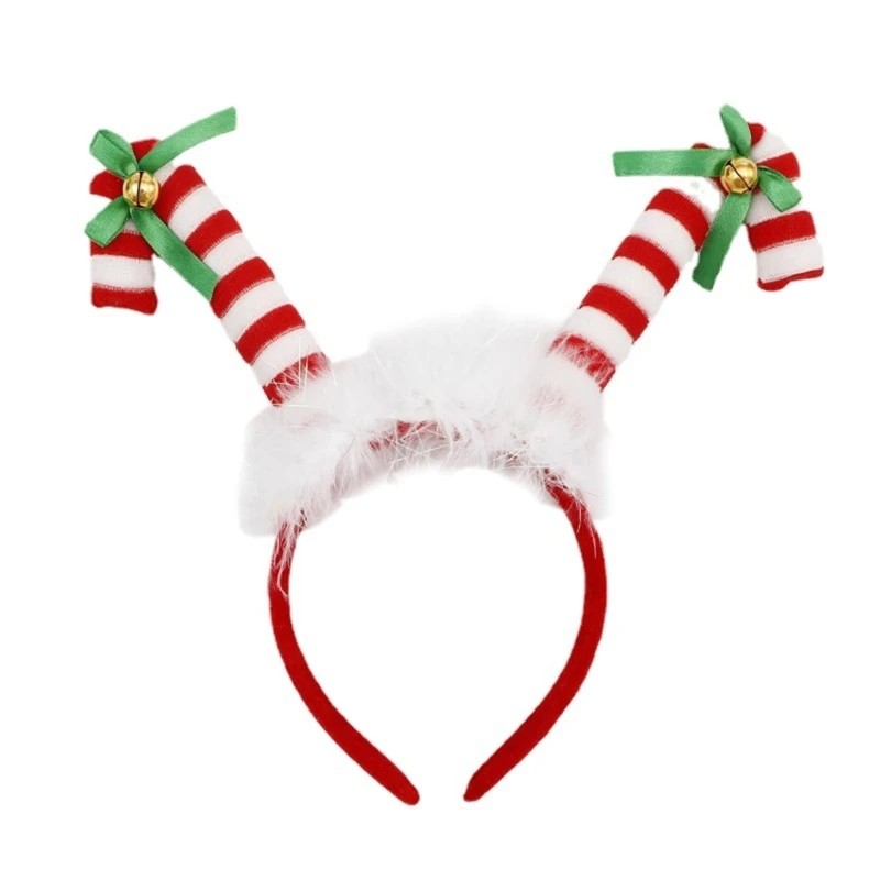 Merry Christmas Decorations Party Props Candy Cane Hairhoop Christmas Crutch Headband Stage Props Festival PartyFavor