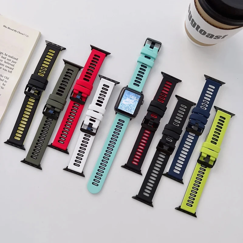 

S10Soft Silicone Strap For Apple Watch Band38/40/41/42/44/45/46/49MMSport Watch Bracelet Smart Accessories Iwatch Ultra2SeriseS9