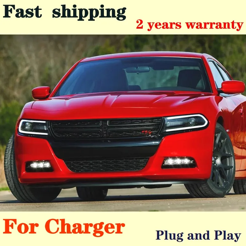 

Head Lamp for Dodge Charger Head light 2015-2021 Headlights Charger DRL Turn Signal High Beam Angel Eye Projector