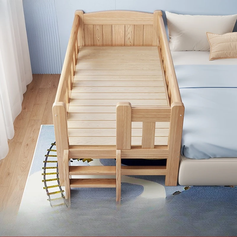 

Splicing bed Solid wood children's bed Baby cot Splicing bed Adults can sleep Yanbian bed widening splicing artifact