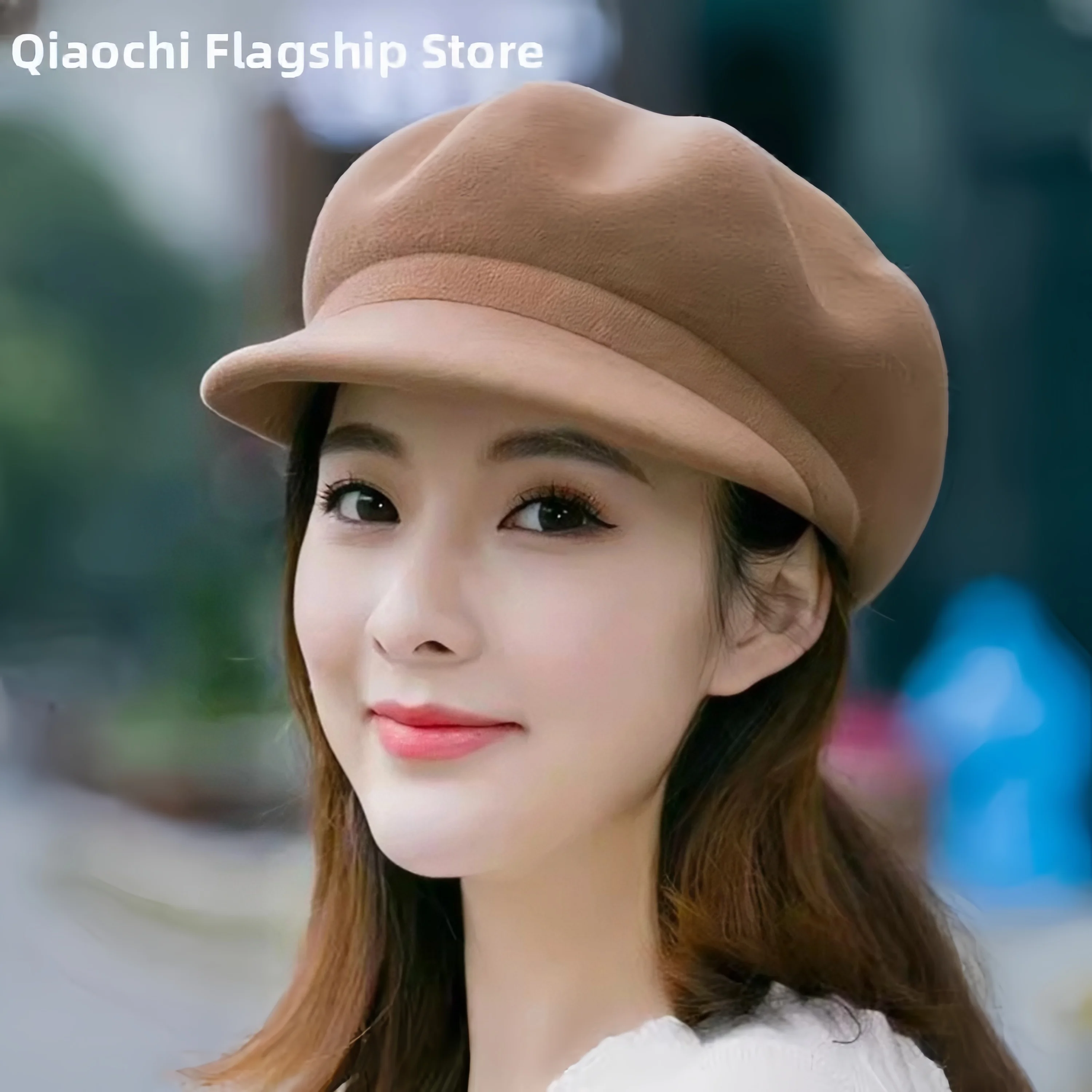 elegant-winter-women's-woolen-beret-hat-octagonal-british-style-fashionable-all-match-long-brim-cap-streetwear-warm-hat