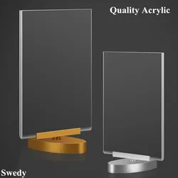 A5 148x210mm Double Side Restaurant Table Rotating Acrylic Sign Holder Stand Menu Paper Holder Picture Poster Frame