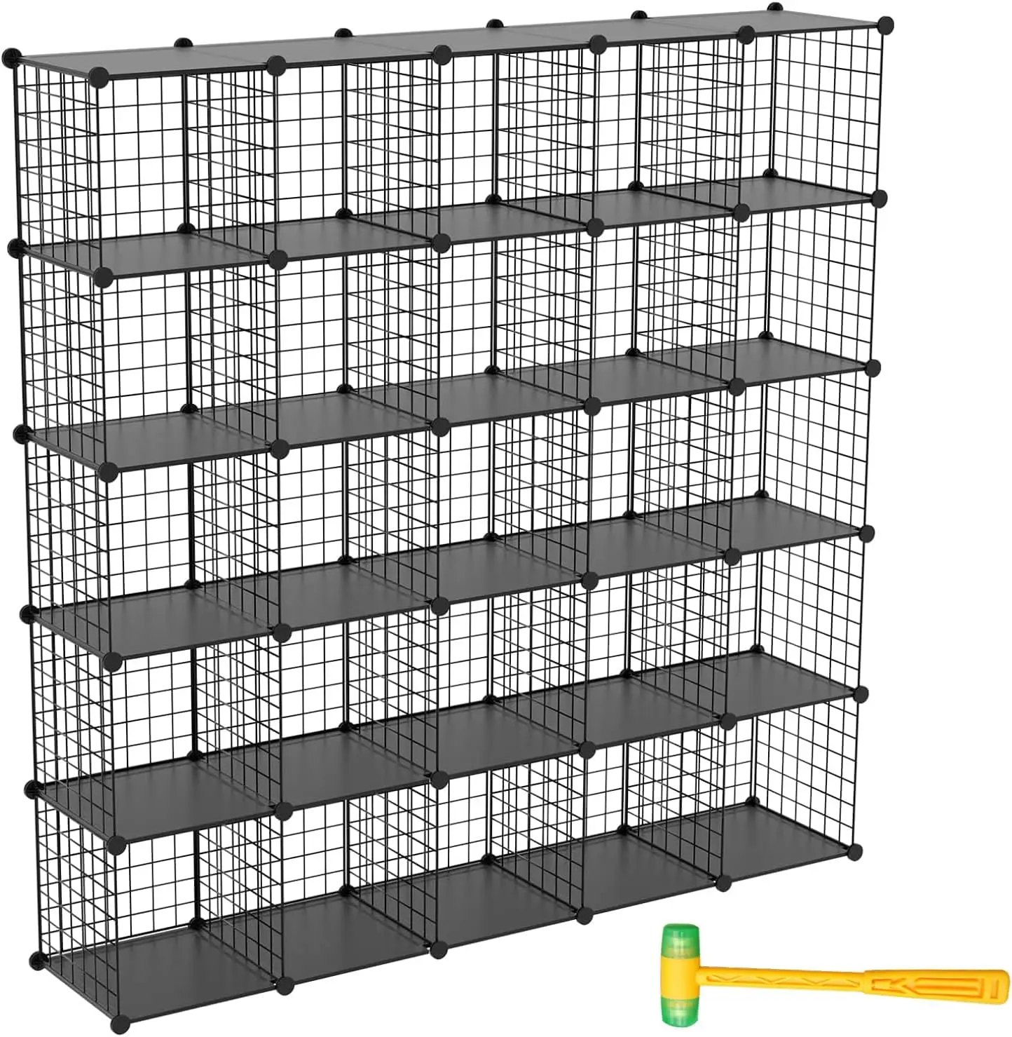 

25-Cube Metal Wire Storage Shelves, Stackable Modular Organizer for Bedroom, Living Room, Office
