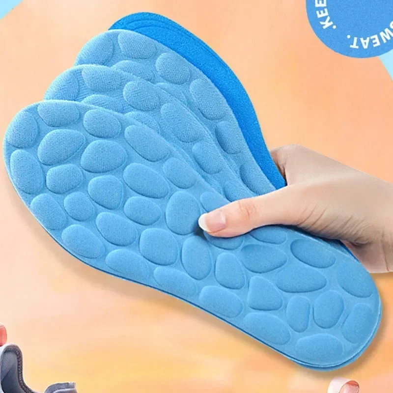 4D Sport Insoles for Shoes Women Men Deodorant Breathable Cushion Running Insoles for Feet Orthopedic Massage Running Care Pads