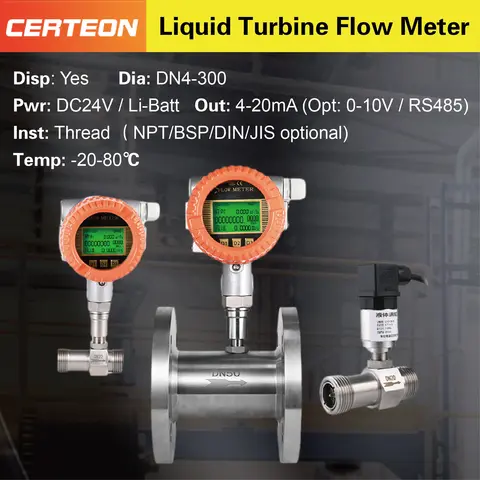 Medidor De Flujo De Turbina Líquida Medidor De Flujo De Turbina De Gas Medidor De Flujo De Aceite Medidor De Flujo De Turbina Industrial Medidor De Flujo De Turbina De Acero Inoxidable Medidor De Alta Precisión Medidor