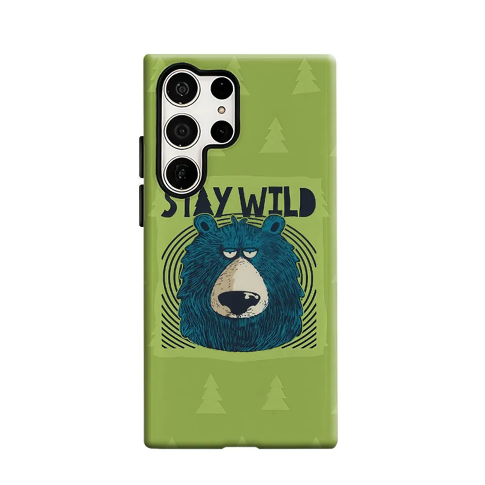 CaseLumi Phone Case For Samsung Galaxy S25 S24 S23 Ultra Plus HD Hard Wild Bear Double Layer Cover Film Shell