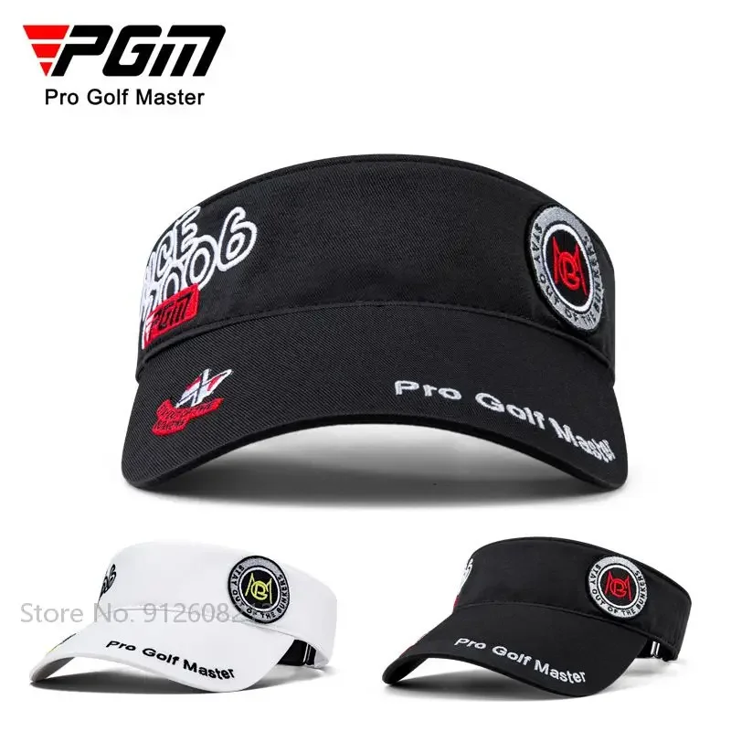 PGM Men Golf Empty Top Hats Male Sunscreen Sport Golf Peaked Caps Casual Embroidery Sun Visor Cap Anti-pot Regulowane czapki