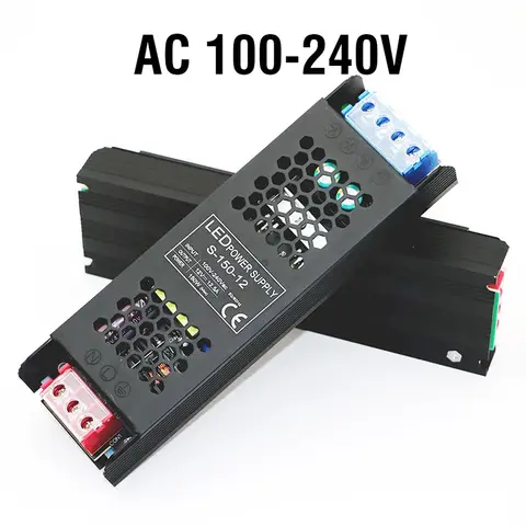 Constant Voltage Power Supply 48W 60W 100W 150W 200W 300W 400W Thin Driver For LED Strips DC 12V / 24V Lighting Transformers