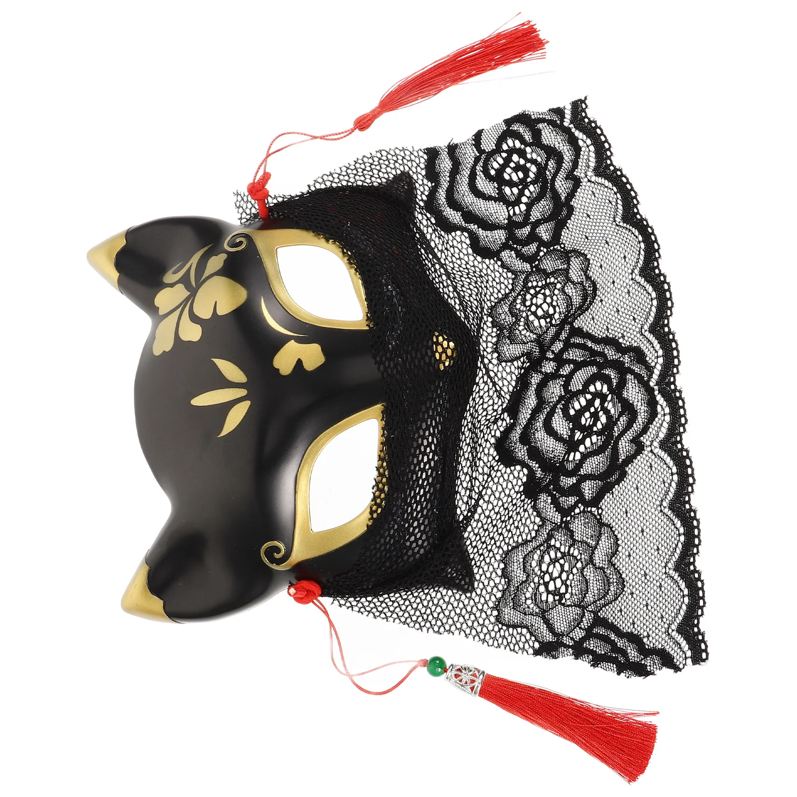 

Fox Half Mask Lace Fox Cosplay Mask Fabric Plastic Comfortable Fit for Halloween Masquerade Party Supplies Party Accessory