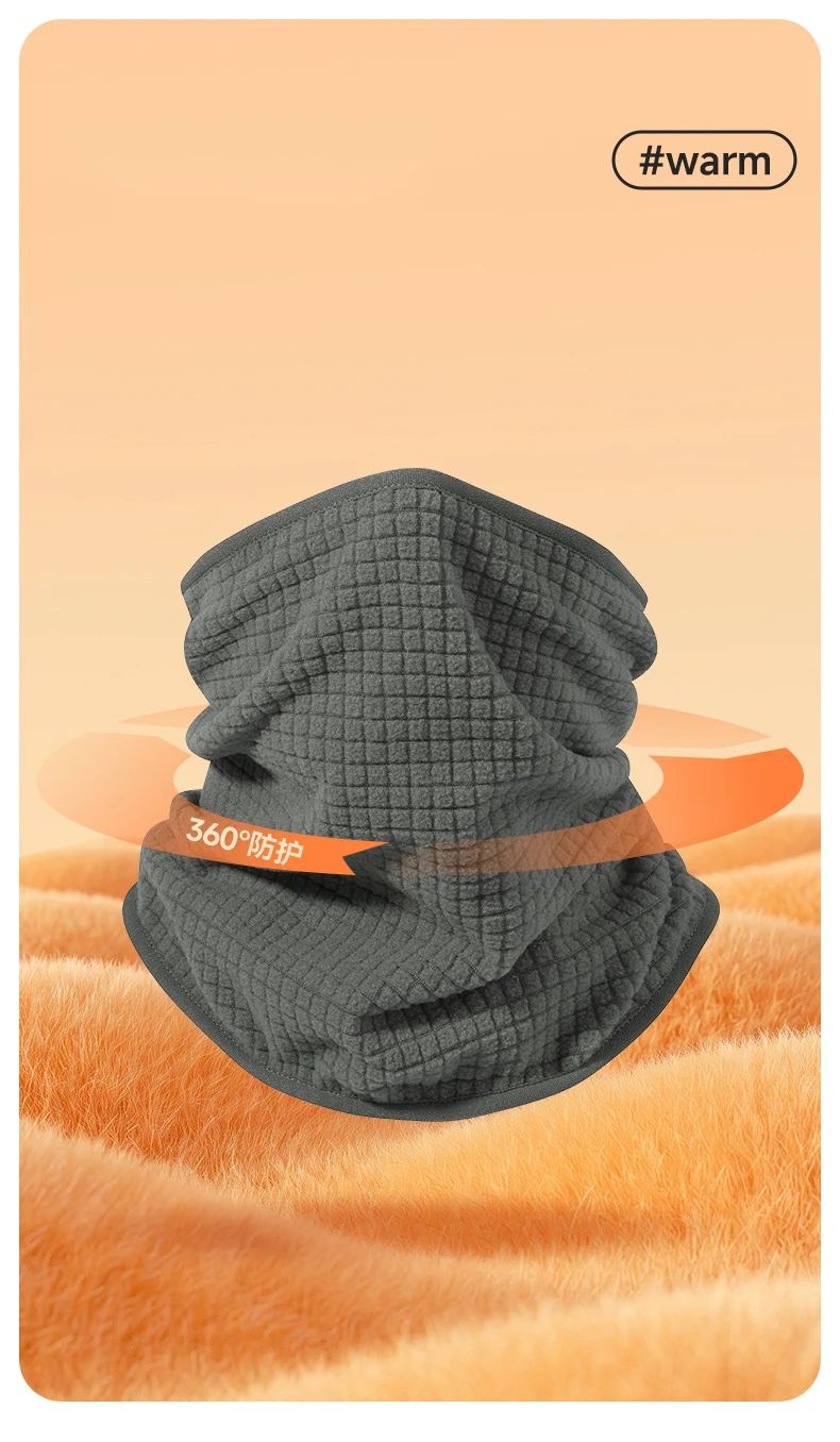 Waffel-Fahrrad-Halswärmer, winddicht, Winter-Polarfleece-Halswärmer, Wander-Unisex-Skimaske, Röhrenschal, Gesichtsbedeckung, Camping – Detail 6