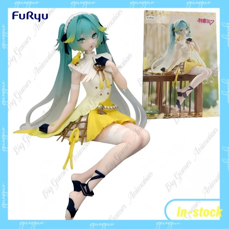 【in-stock】original-furyu-noodle-stopper-hatsune-miku-canary-ver-14cm-prize-figure-collectible-gift