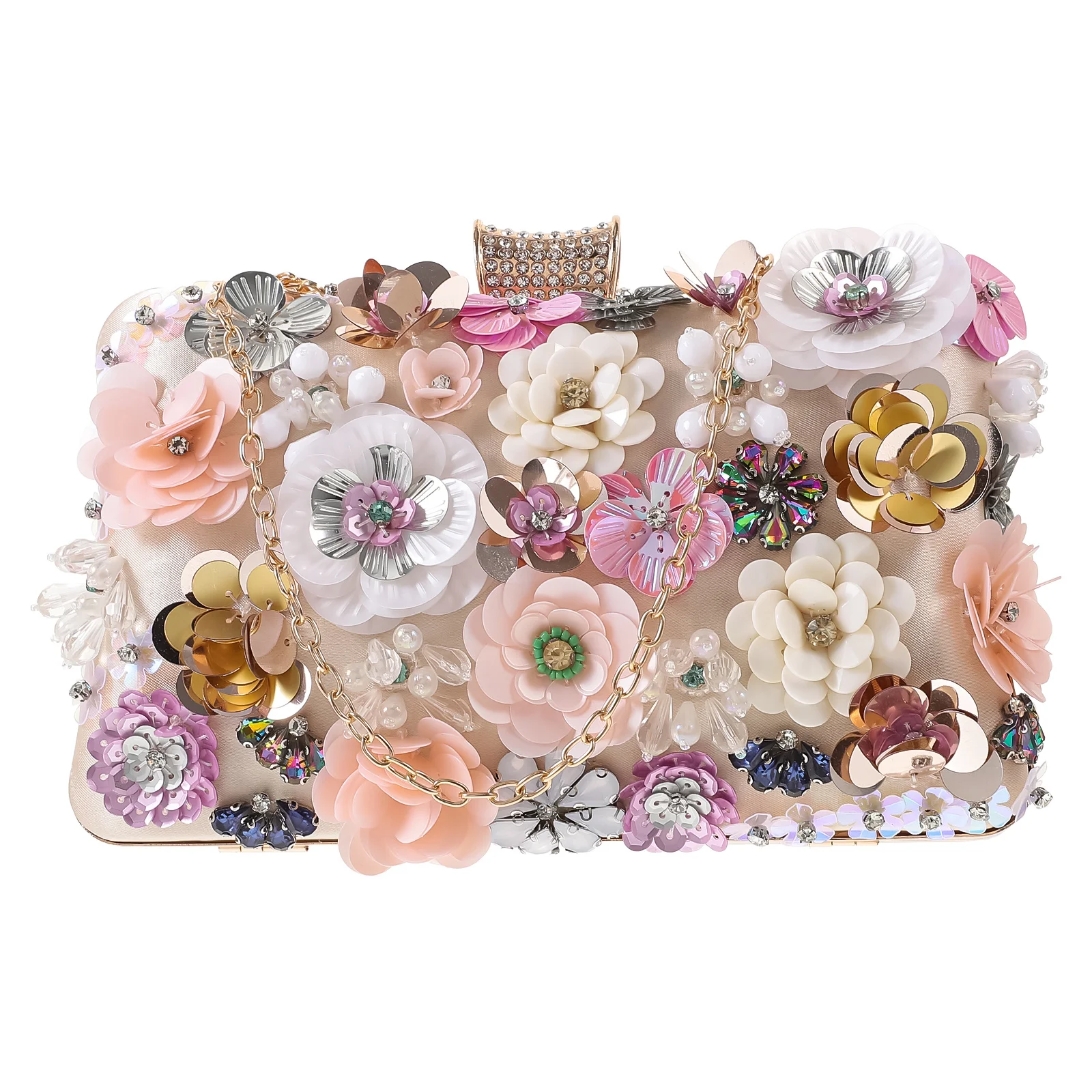 حقيبة سهرة ملونة مطرزة بالزهور، حقيبة يد أنيقة من الساتان على شكل زهرة مثالية لحفلات الزفاف وحفلات التخرج وحقيبة يد نسائية