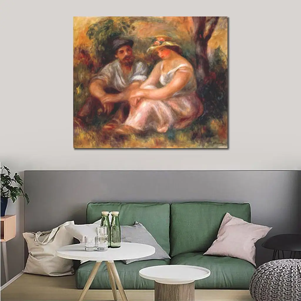 sell paintings online Pierre Auguste Renoir reproduction of Seated couple High quality Hand-painted