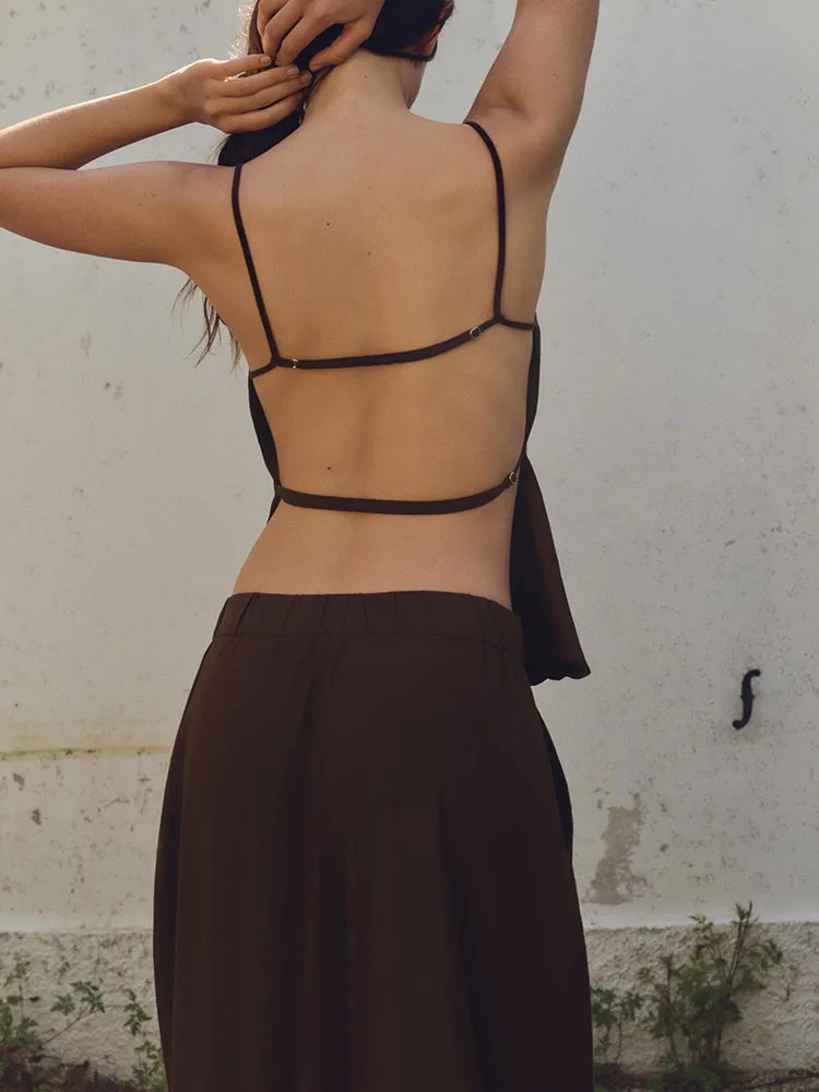 Hauts à bretelles pour femmes, pantalons longs décontractés, Costume de scène ethnique v-ne Svel, vêtements pour femmes, nouvelle collection été