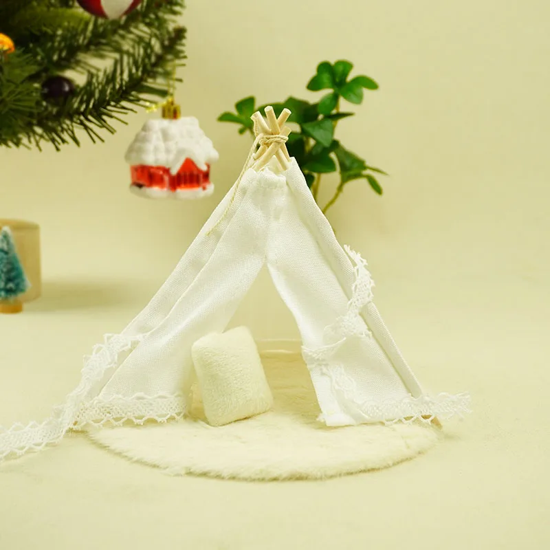 Mini-Campingzelt aus Stoff im Maßstab 1:12 – DIY-Puppenhaus-Zubehör-Dekor, Miniatur-Figur, Ausstellungsmodell, Heimdekoration, Basteln