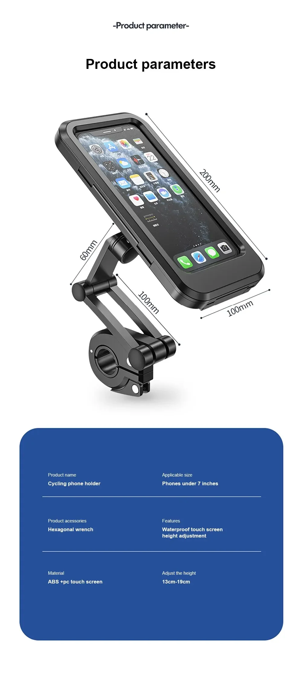 Wasserdicht 360° ° Drehbare Telefonhalterung für Motorrad/Fahrrad – verstellbare universelle GPS-Halterung für Mobiltelefone und Navigations-Apps – Detail 21