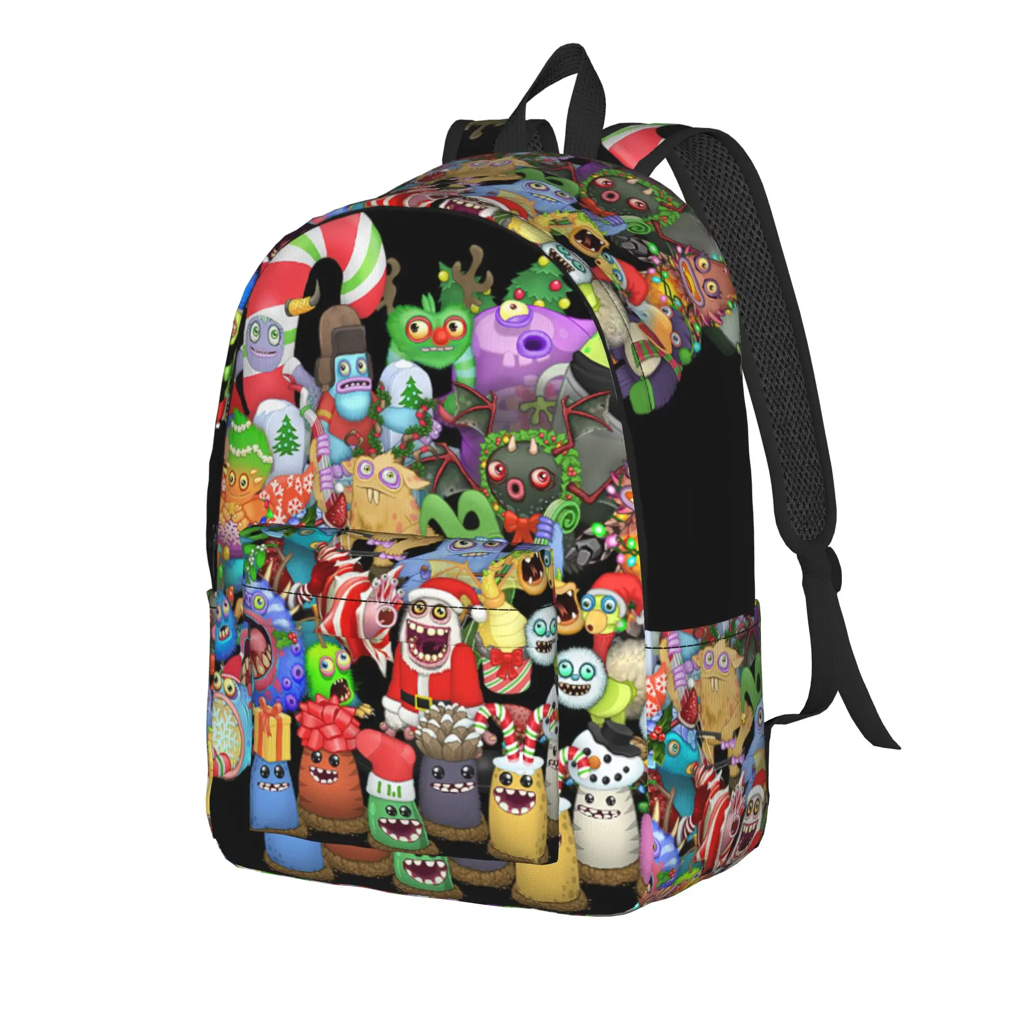 My Singing Monsters Backpack for Men Women Cool School Hiking Travel Daypack Plant Cartoon Laptop Computer Canvas Bags Sports