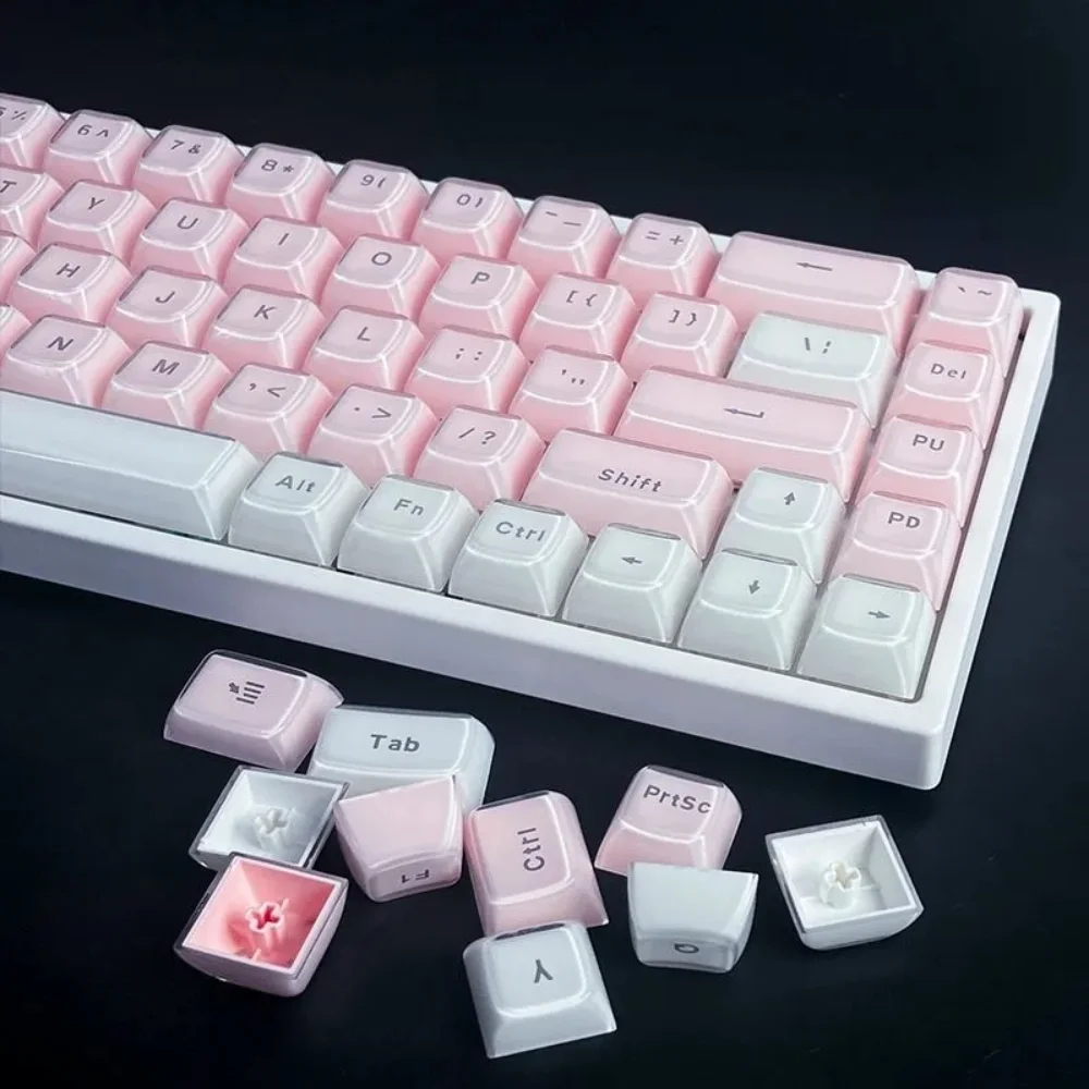 jelly crystal keycap grupo pbt e pc 104 teclas oem translucido 60 64 84 98 104 teclado mecanico mx switch 01